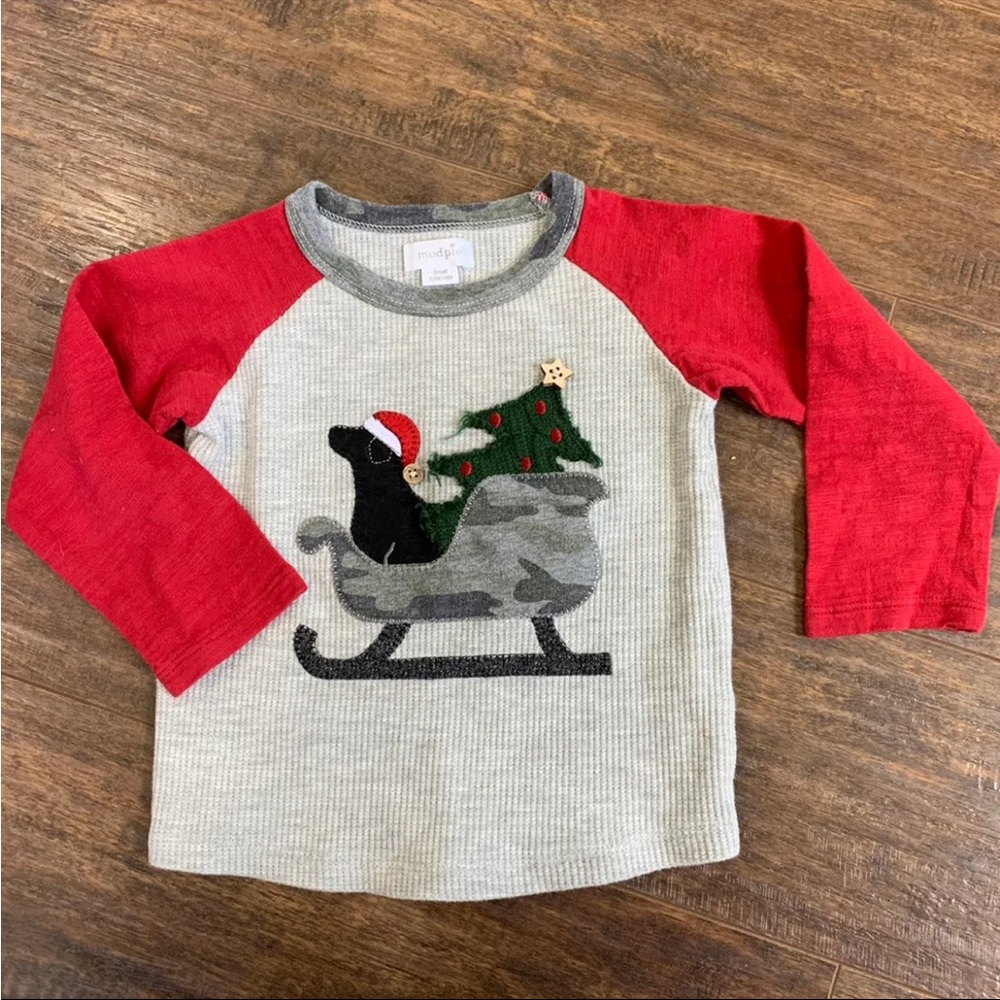 MudPie Christmas Appliqué shirt.